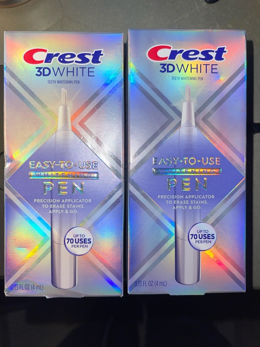 2- Crest 3D White Teeth Whitening Pens 70 uses each.